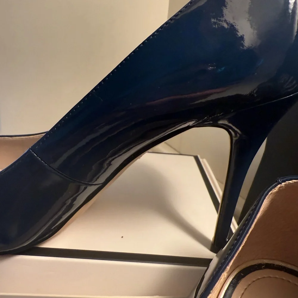 White House Black Market Blue Patent Leather Heels - Picture 11 of 16